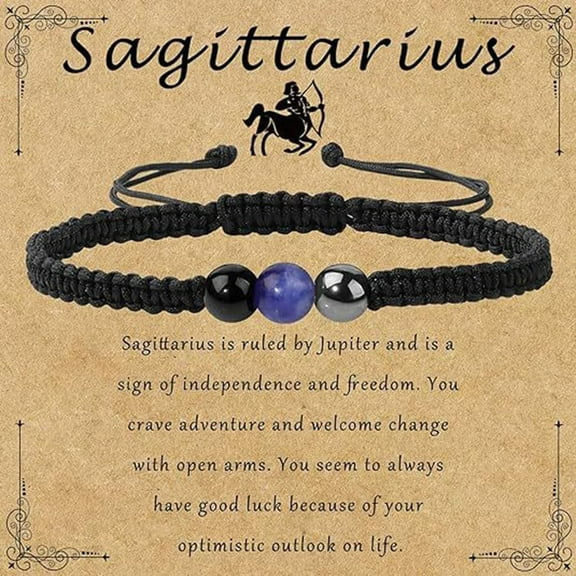 Handmade Adjustable Beaded Bracelet Sagittarius Zodiac Design Stylish Jewelry for Women