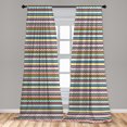 thumbnail image 5 of Ambesonne Colorful Curtains, Stripes Triangles, Pair of 28"x95", Multicolor, 5 of 5