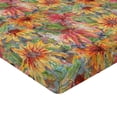 thumbnail image 4 of Ambesonne Floral Fitted Sheet, Rustic Summer Coneflowers, California King, Coral Pale Orange and Green, 4 of 5