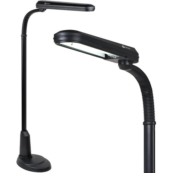 OttLite Tattoo Artist 24 Watt Floor Lamp with Flexible Neck and Weighted Base, Black