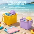 thumbnail image 3 of Waterproof Silicone Bag for Beach Pool Travel, Leakproof & Durable Lightweight Travel Pouch, Easy to Clean, Summer Handheld Storage Bag Washable for Beach Hiking Camping,Purple, 3 of 9