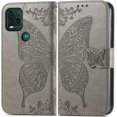 thumbnail image 2 of Compatible with Motorola Moto G Stylus 5G Wallet Case Leather with Card Holder and Stand for Women Flip Case Embossed Butterfly Shockproof Case for Moto G Stylus 5G SD Butterfly Gray, 2 of 12