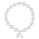 thumbnail image 1 of Pulsera de cristal de cuarzo transparente natural, elegante pulsera de cristal con dije de plata esterlina para mujer, diseño elástico ajustable, circunferencia de 7,1, 1 of 5