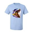 thumbnail image 2 of Wild Bobby, Trippy Galactic T-Rex on Taco, Pop Culture, Men Graphic Tees, Light Blue, Large, 2 of 3