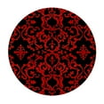 thumbnail image 2 of Nawypu Salmon Plum Black Fitable Fitted Round Table Cover with Elastic Medieval Flowers Leaves Design Round Tablecloth Tablecloths Elastic Fitted Indoor Outdoor  Tables, 2 of 7