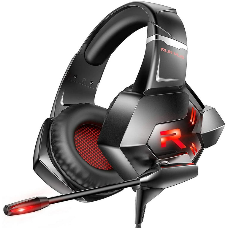 RUNMUS Gaming Noise Cancelling Ear Headphone with 7.1 Surround Sound, Mic & Light for Xbox One PS4 Laptop - Walmart.com