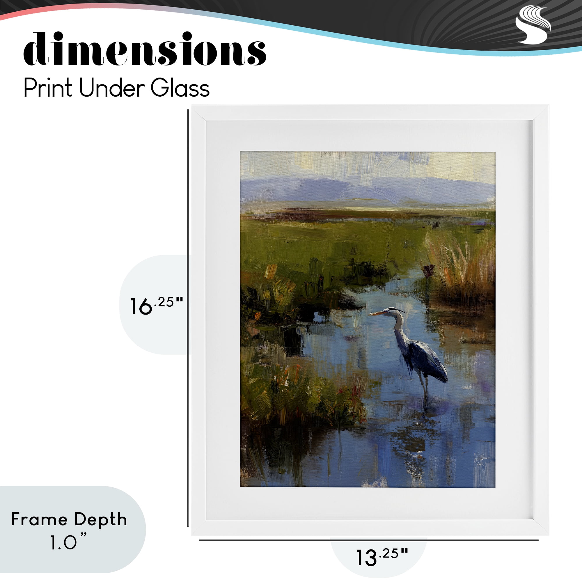 Stupell Industries Bird Among The Reeds White Framed Print Under Glass, design by Svetlana Aleynikova