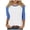 Light Blue, variant on Trendfront Womens Summer Crew Neck 3/4 Sleeve T-Shirts Color Block Raglan Sleeve Tees Baseball Style Sporty Apparel Wear Tops