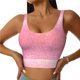 thumbnail image 1 of Balery Sparkly Glitter Sujetadores deportivos con espalda cruzada para mujer, acolchados, sin costuras, de alto impacto, ideales para yoga, gimnasio, entrenamiento y fitness.-X-Large, 1 of 8