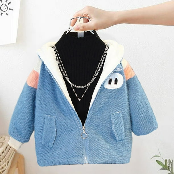 Zwiiyzr 2025 2-8Y Boys and Girls Hooded Fleece Lined Jacket