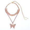 thumbnail image 3 of 3 uds. Gargantilla de mariposa de cristal, collar con colgante de diamantes de imitación brillantes, cadena de plata dorada brillante, joyería de mariposa, 3 of 5