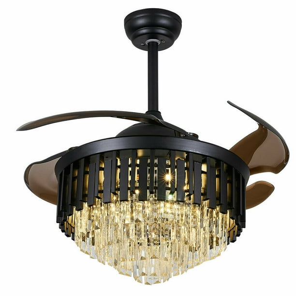 Chandelier Ceiling Fan Retractable Blades Shelly Lighting
