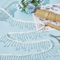 thumbnail image 3 of 1 set 2 Yards Bead Tassel Ribbon 2.4 Inch White Beaded Fringe Trim Irregular Edging Trimming Applique Fringe with Hanging Resin Bead for DIY Sewing Crafts Curtain Clothing Home Decor, 3 of 8