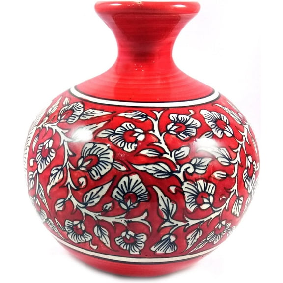 India Meets India Handicraft Ceramic Flower Pots Ceramic Planter Plant Pots Indoor Outdoor Planter, Best Gifting, Made by Awarded Indian Artisans