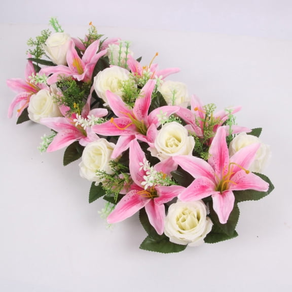 D-GROEE 18Pcs Artificial Lily Fake Lily Flower Wedding Party Decor Bouquet Home Hotel Office Garden Craft Art Decor Rose
