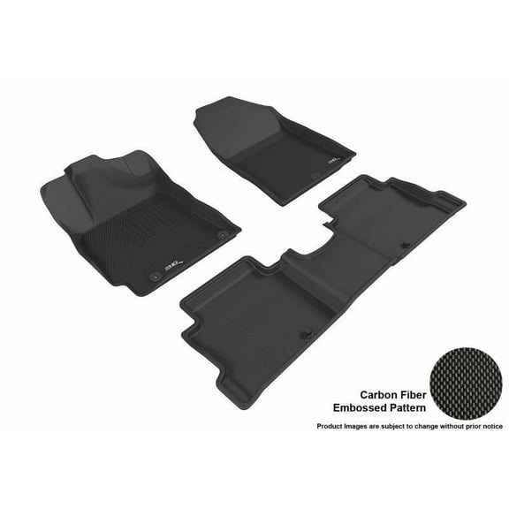 3D MAXpider 2017-2020 Fits Hyundai Elantra 1st Row 2nd Row Kagu Carbon Fiber Embossed Pattern Black Floor Mat L1HY07101509
