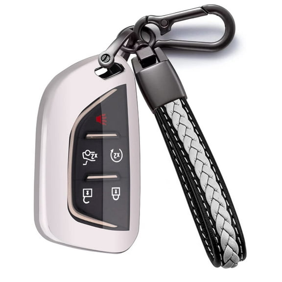 for Cadillac Key Fob Cover,Full Protection Soft TPU Key Fob Cover Case Compatible with Cadillac 2020-2023 CT5 CT6 XTS XT4 XT5 XT6 ATS Escalade ESV Smart Key Shell Accessories