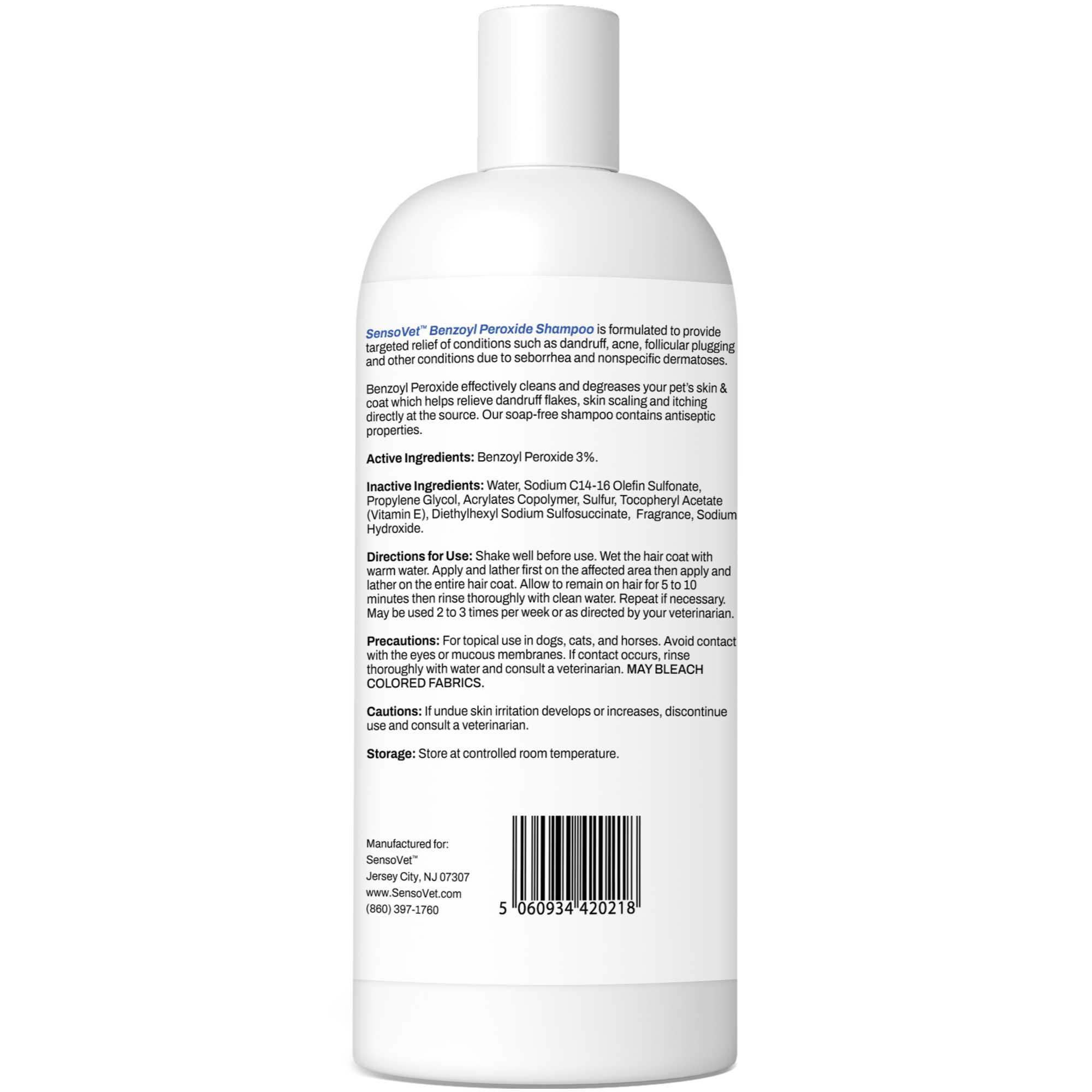 SensoVet Medicated Antiseptic Shampoo for Cats & Dogs - Treats Dandruff ...