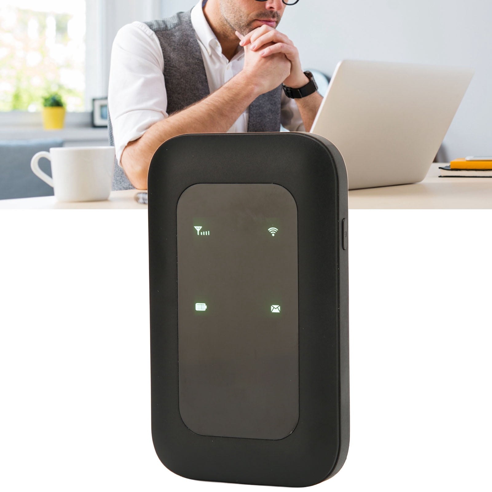 Portable 4G LTE Mobile WiFi Hotspot, Wireless Internet Router Devices with SIM Card Slot, LED Smart Display, Mini Pocket WiFi Router, 150Mbps, for Car Outdoor Travel