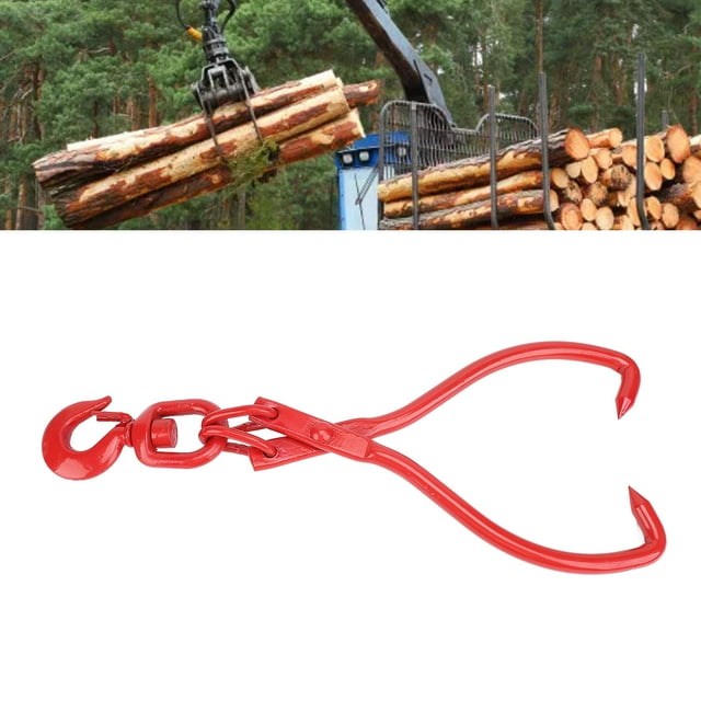 Log Lifting Tongs, Secure Portable 16 Inch Timber Claw Hook for Lifting