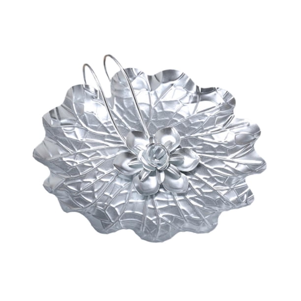 Porta toallas de papel, porta servilletas, decorativo, portátil, ligero, práctico, de metal. Hoja de Loto Plata