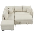 thumbnail image 6 of 82.6 inches L-shaped Sectional Pull Out Sofa Bed Sleeper Sofa with Two USB Ports, Two Power Sockets and a Movable Storage Ottoman, Beige, 6 of 21