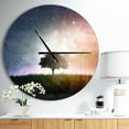 thumbnail image 3 of Designart 'Single Tree Space ' Farmhouse wall clock, 3 of 3