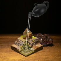 PTOOTP Black Hanging Teapot Indoor Water Fountain for Home Decor Modern Design Relaxing Tabletop Feature