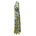 thumbnail image 3 of Women's Lemon Floral Maxi Dress V-Neck Flutter Sleeve Casual Boho Long Summer Sundress, 3 of 4