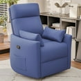 thumbnail image 6 of Homall 360° Swivel Nursery Recliner Power Swivel Rocker Recliner Chair with 2 Pillows Comfy High Back Adult Glider Rocker for Living Room,Loop Yarn Blue, 6 of 8