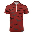 thumbnail image 4 of Bats Men Zipper T-shirt Summer Casual Short Sleeve T-shirt Top, 4 of 7