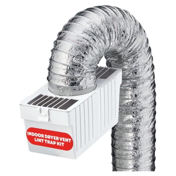 Dryer Lint Trap Kit, Indoor Venting with Supurr-Flex Flexible Metallic Duct, Includes Clamps (LTF)