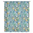 thumbnail image 2 of Lemon Tree Birds Sheer Curtains 45 Inches Long, Green Botanical Aqua Floral Blue Light Filering Curtains, Breathable Simi Curtain Privacy Drapes for Kitchen Bathroom Small Window Treatment, 2 of 9