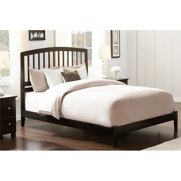 AFI Richmond Queen Solid Wood Panel Bed with USB Charging Station in Espresso