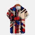 thumbnail image 4 of BiZtdJrK Shirts for Men 4th of July Patriotic Lapel Shirt American Flag Print Short Sleeve Tops 2024 Summer Casual Button Down Beach Shirts Deals Today Multicolor 3XL, 4 of 5