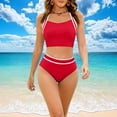 thumbnail image 4 of RQYYD Bikini Sets for Women High Waisted Tummy Control Two Piece Swimsuits Push Up Halter Tops with Bottom Bathing Suits, 4 of 6