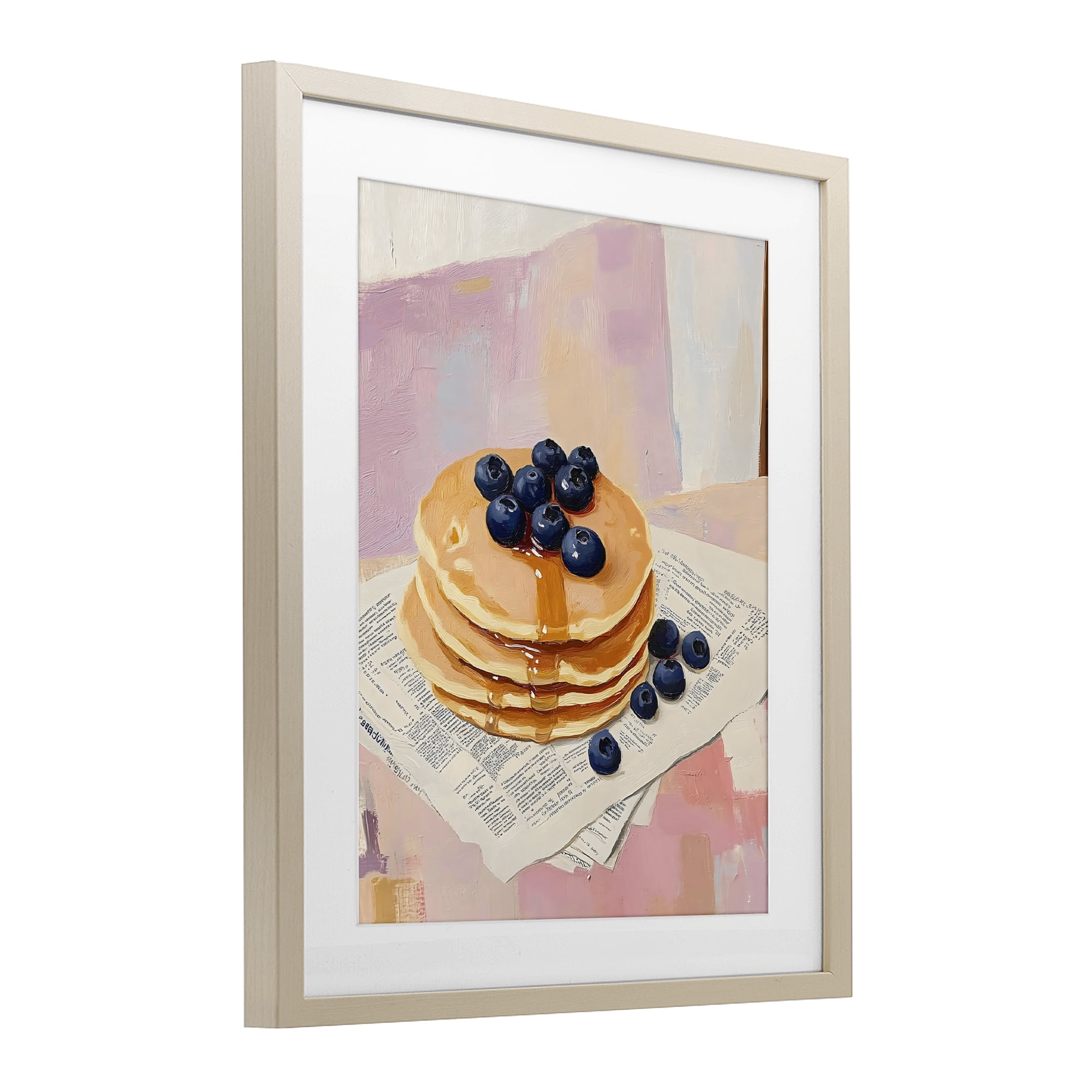 Stupell Industries Blueberry Pancakes with Syrup Birch Framed Print Under Glass, design by The Prints Vibe