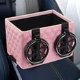 thumbnail image 4 of Portavasos de agua, caja de almacenamiento para automóvil, organizador de asiento de automóvil 2 en 1, caja de papel Rosado, 4 of 7