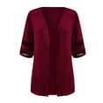 thumbnail image 4 of YUNAFFT Women's Tops, Jackets& Coat Clearance, Women Fashion Cardigan Up Casual Solid Color Half Sleeve Hoodeless Tops, 4 of 5