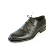 J. LINDEBERG Men's Brogue 3 Italian Calf Oxford Shoes, Black, 11