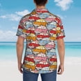 thumbnail image 4 of Logiee Cute Cars Print Mens Hawaiian Shirts,Loose-Fit Short Sleeve Button Down Tropical Aloha Beach Shirt,Summer Vacation Wedding Tops,Medium, 4 of 7