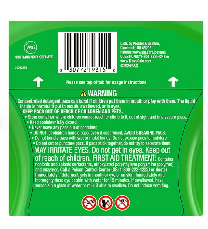 Gain Flings! Odor Defense Fresh Boost Laundry Detergent Pacs, Vibrant Bloom, 108