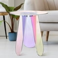 thumbnail image 1 of Acrylic Round Clear Iridescent Side Table Rainbow Acrylic Coffee Table Rainbow Colors End Tables Modern Accent Night Stand Iridescent Table for Bistro Office (Iridescent Style, 17.8 x 17.8 x 4.3 Inch), 1 of 6