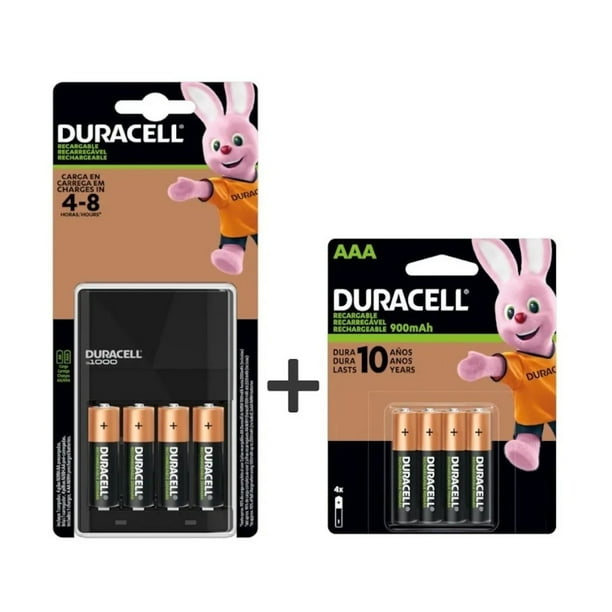Kit Cargador Duracell con 4 pilas Recargables AA (2500 mAh) + 4 pilas Recargables AAA (900 mAh)