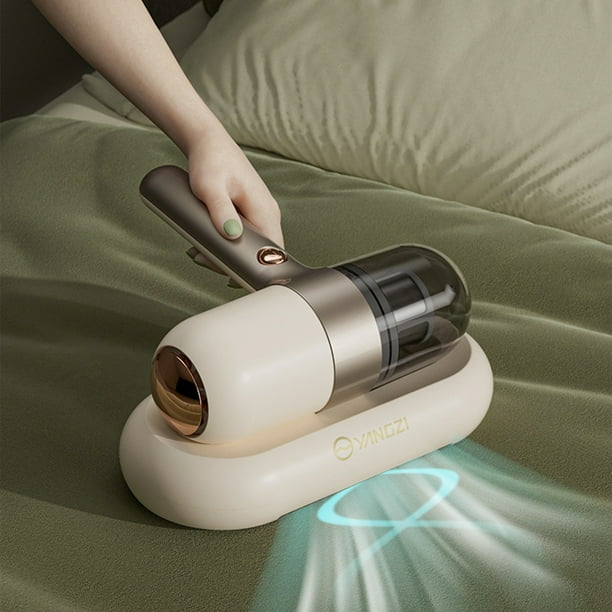 Aspiradora de mano para colchones | Potencia de succión de 12 kPa | Limpiador portátil de camas y telas para almohadas, sofás y alfombras | Filtración del 99,99 % contra alergias y ácaros del polvo