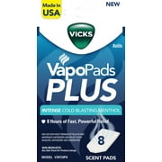 Vicks VapoPads Plus Intense Cold Blasting Menthol, 8 Pads, For Cold Relief, VSP298