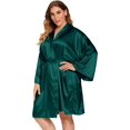 thumbnail image 1 of GFDYREE Women's Plus Size Satin Robes Plus Size Silky Kimonos Robes Sleepwear,Short, 1 of 4