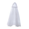 thumbnail image 4 of Capa de bruja, disfraz de Halloween, bata de fiesta para adultos, capucha, capa de tul, capa, accesorios de terror Blanco, 4 of 9