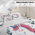 thumbnail image 4 of Sleepwish Kids Bedding Set 4 Pieces Super Soft Unicorn Full Comforter Set for Girls, White, 4 of 8