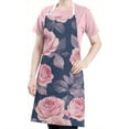 thumbnail image 5 of Pioneer Flower Floral Print Pattern Apron-Garden Aprons for Women with Pockets-Cotton Linen Waterproof Kitchen Cooking Gardening Aprons Adjustable for Kitchen,Cooking,BBQ and Salon 33x27 Inch, 5 of 7